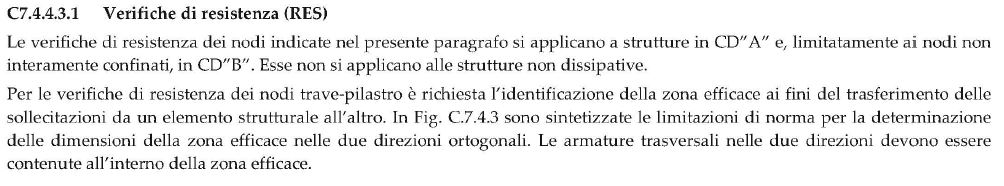 §7.4.4.3.1 circolare 2019 - Progetto delle staffe nel nodo